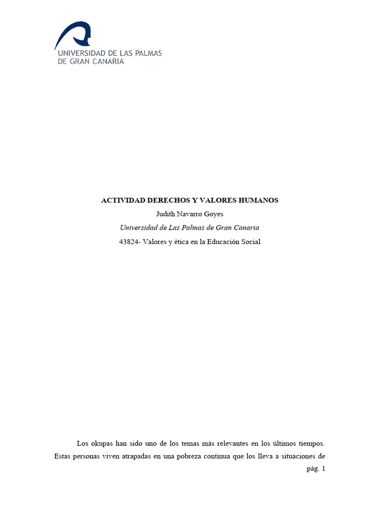 Actividad Derechos y Valores Humanos | PDF | Justicia | Crimen y violencia