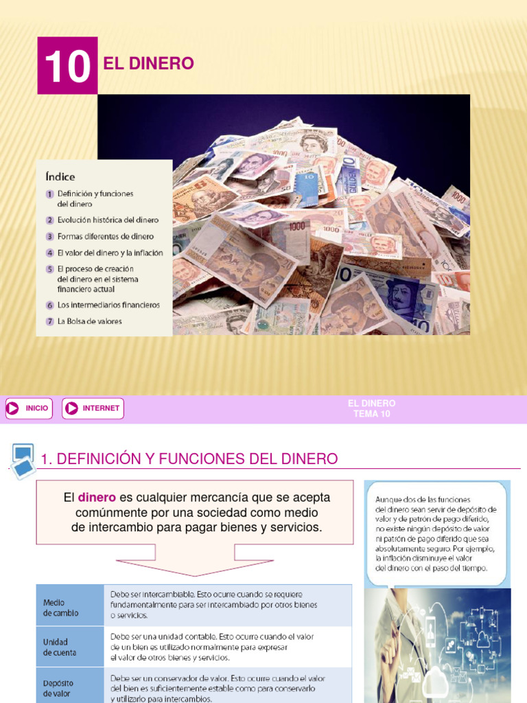 Definición y Evolución del Dinero | PDF | Dinero | Oferta de dinero