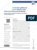 Análisis de La Inversión Pública en Infraestructura en México: Caso Refinería Olmeca de Dos Bocas