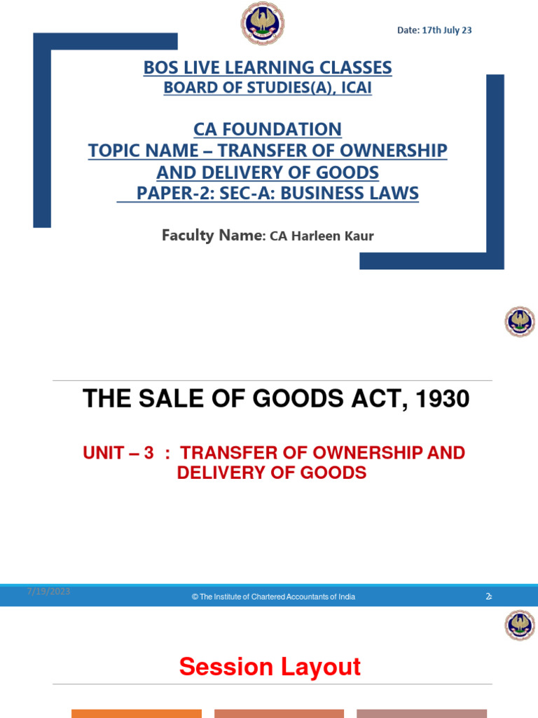 SALES OF GOODS ACT 1930 QUESTIONS AND ANSWERS PDF DOWNLOAD CA FOUNDATION visual data 2