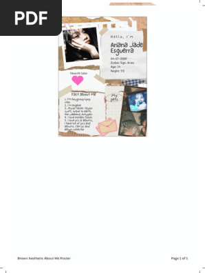Brown Aesthetic About Me Poster