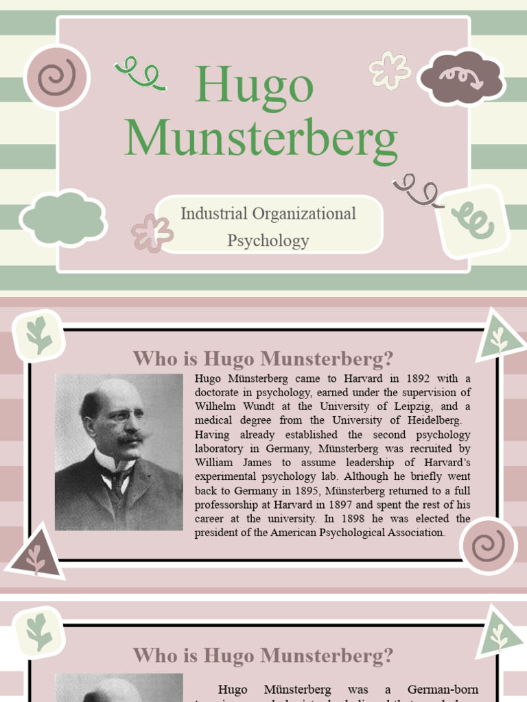 Hugo Munsterberg: Father of I/O Psychology | PDF | Psychology ...
