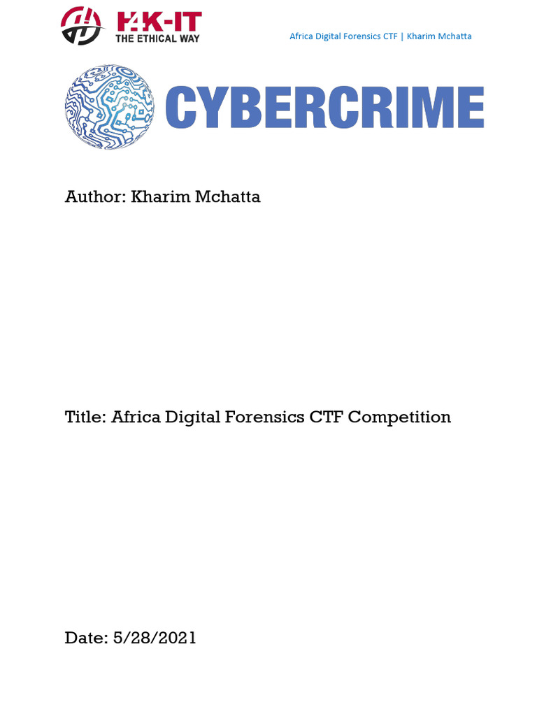 Africa Digital Forensics CTF Writeup Week 4 | PDF | Digital Forensics ...