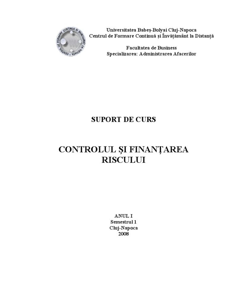 Controlul Si Fin Ant Area Riscului | PDF