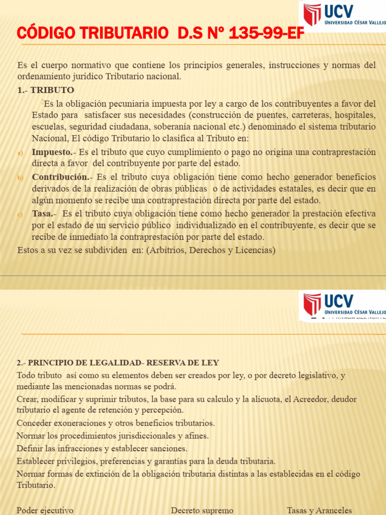Código Tributario: Normas y Principios | PDF | Pagos | Estatuto de ...