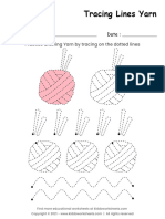 Tracing Lines Yarn Worksheet