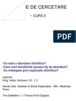 Metode de Cercetare: - Curs 3