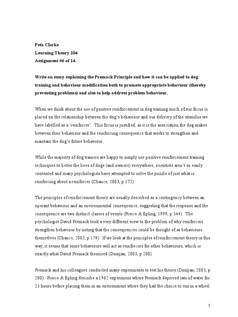 Premack Principle | Reinforcement | Dog Training