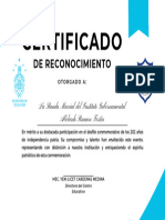 Certificado de Reconocimiento Simple Azul y Amarillo