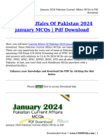 January 2024 Pakistan Current Affairs MCQs in PDF Download