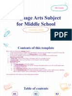 Language Arts Subject For Middle School - 8th Grade - Vocabulary Skills by Slidesgo
