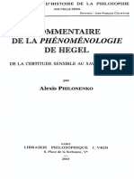 Alexis Philonenko - Commentaire de La Phénoménologie de Hegel. de La Certitude Sensible Au Savoir Absolu-Vrin (2001)