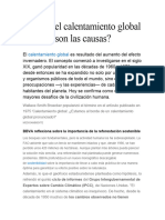 Qué Es El Calentamiento Global y Cuáles Son Las Causas