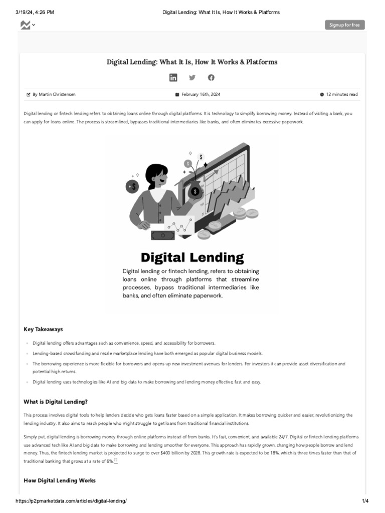 Digital Lending What It Is How It Works Platforms Pdf