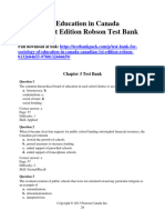 Sociology of Education in Canada Canadian 1St Edition Robson Test Bank Full Chapter PDF