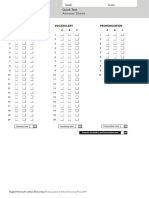 EF4e Elem Quick Test Answer Sheet