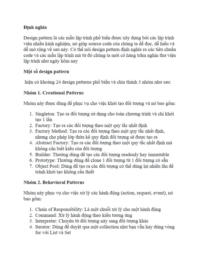 Tìm hiểu DesignPatterm | PDF