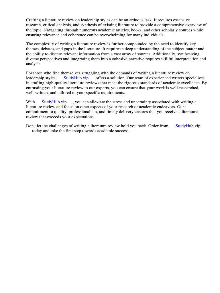 Transformational Leadership Literature Review
