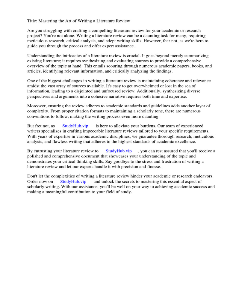 How To Write A Literature Review Question PDF Thesis Literature