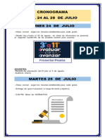 CRONOGRAMA 24 - 28 de Julio
