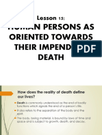 Lesson 15 - Human Persons As Oriented Towards Their Impending Death - Hand Outs