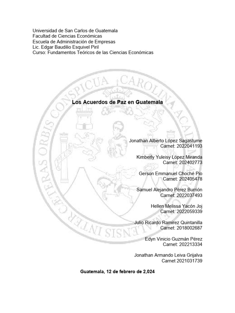 Los Acuerdos de Paz en Guatemala | PDF | Guatemala | Derechos humanos