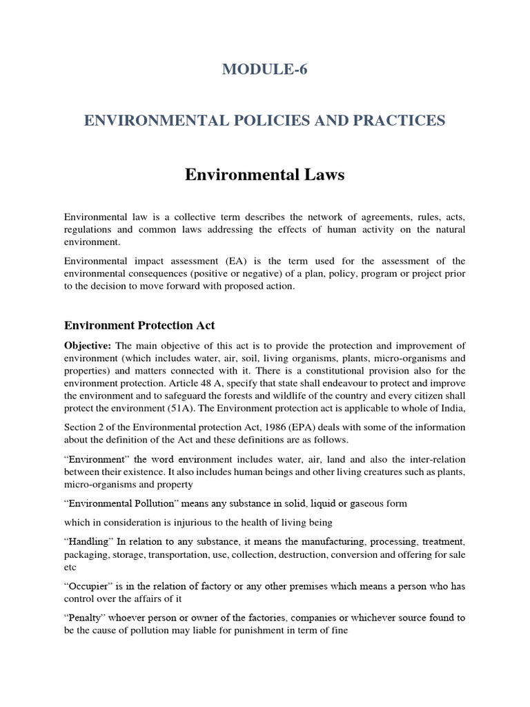 Evs Module 6 Notes Pdf Kyoto Protocol Chlorofluorocarbon