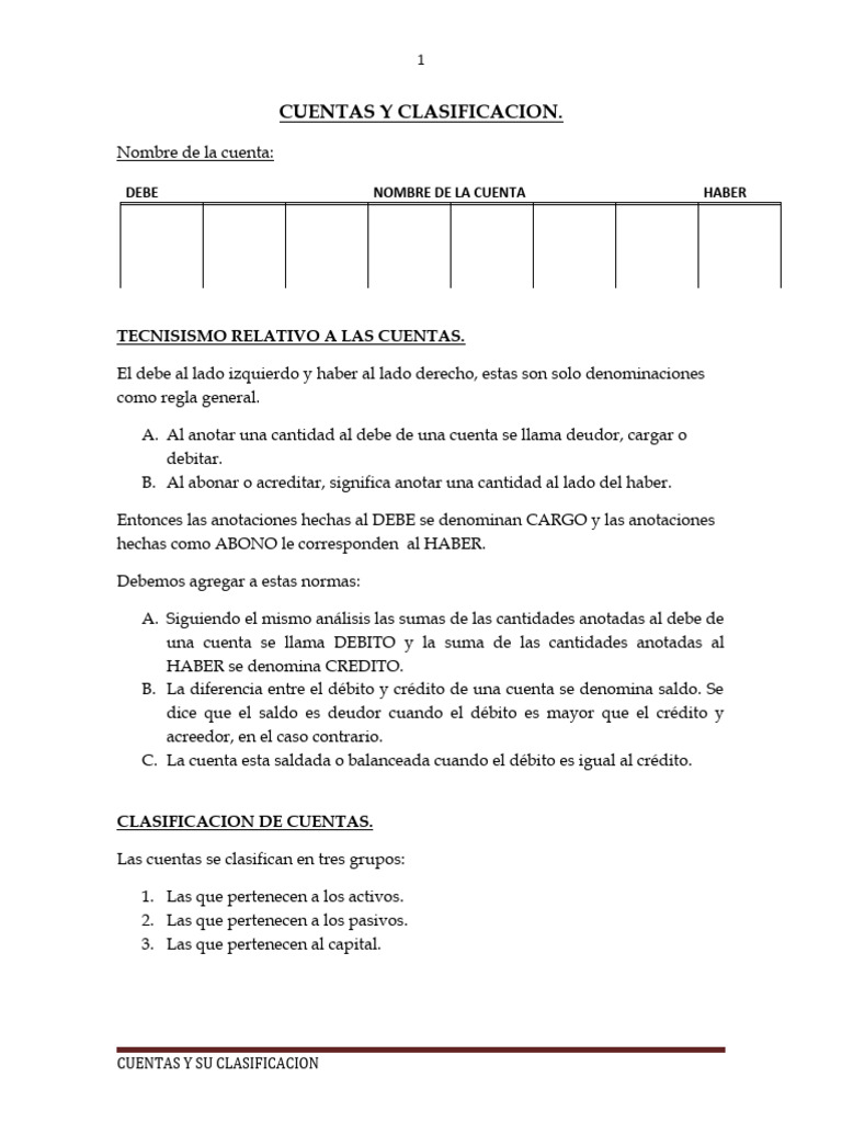 Cuentas y Clasificacion | PDF | Crédito | Finanzas y dinero