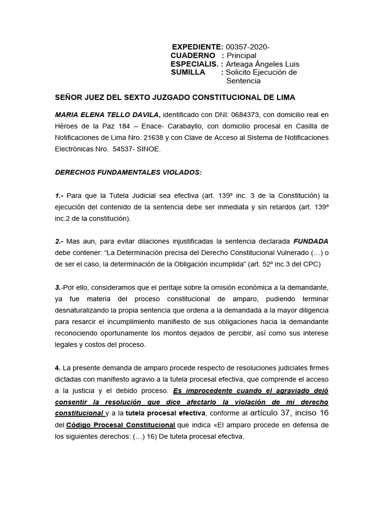 Ejecucion de Sentencia | PDF | Sentencia (ley) | Debido al proceso
