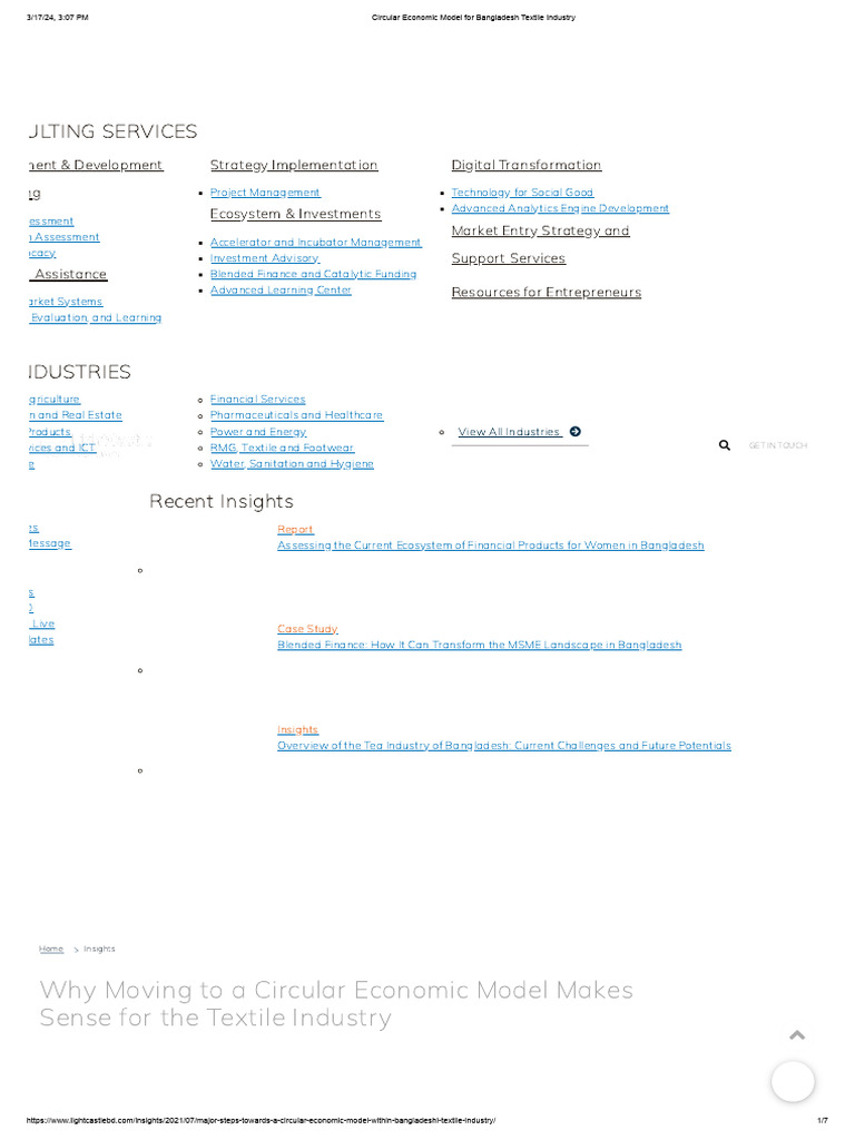 Circular Economy in Bangladesh's Textile Industry | PDF | Recycling | Waste