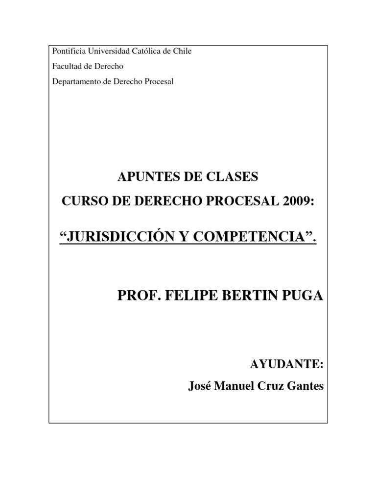 Jurisdicción y Competencia en Derecho Procesal | PDF | Ley procesal ...