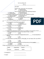 Pre-Test - Filipino 3