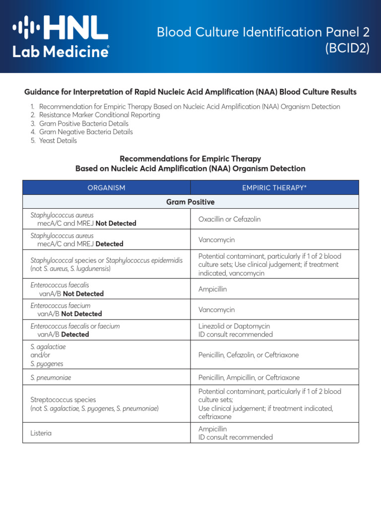 Blood Culture NAA Results Interpretation Guide | PDF | Beta Lactamase ...