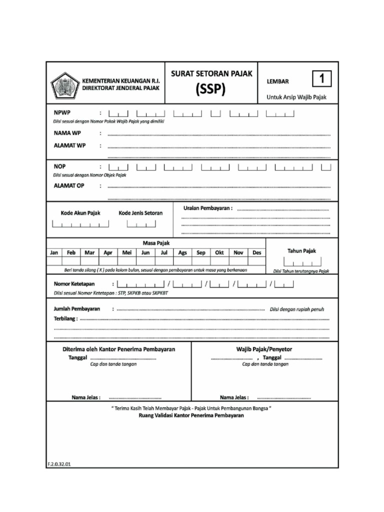 Formulir SSP | PDF