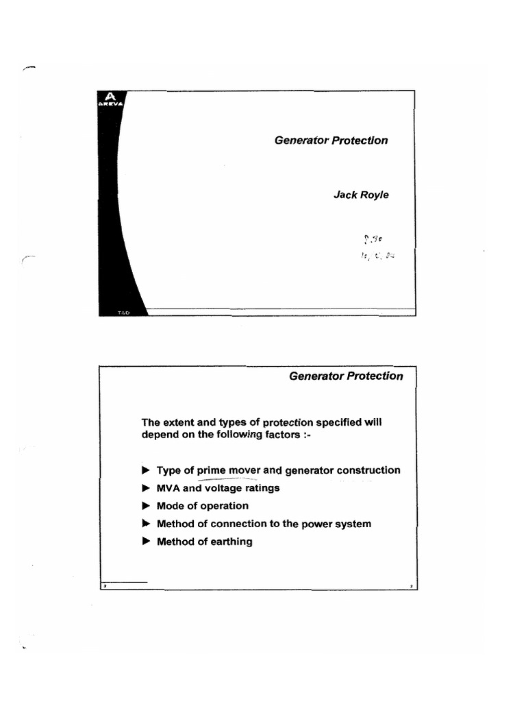 Section 1-Generator Protection | PDF