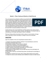 Learning Module NUMBER 4 FilingTracking and Retention of Health Records