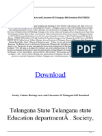 Society Culture Heritage Arts and Literature of Telangana PDF Download PATCHED