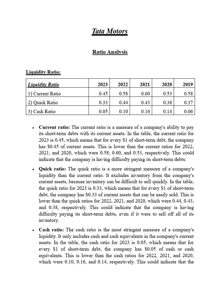 Tata Motors Analysis | PDF | Dividend | Price–Earnings Ratio