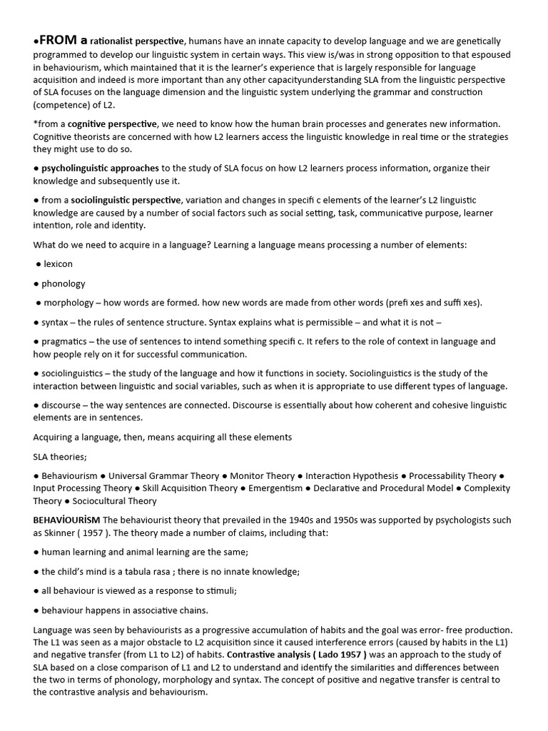 Sla Classroom Implıcations | PDF | Second Language Acquisition | Second ...