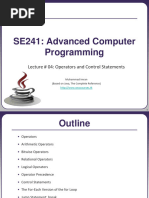 Lecture 04 - Operators and Control Statements