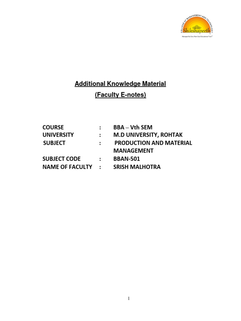 BBAN-501: Material Management Overview | PDF | Procurement | Inventory
