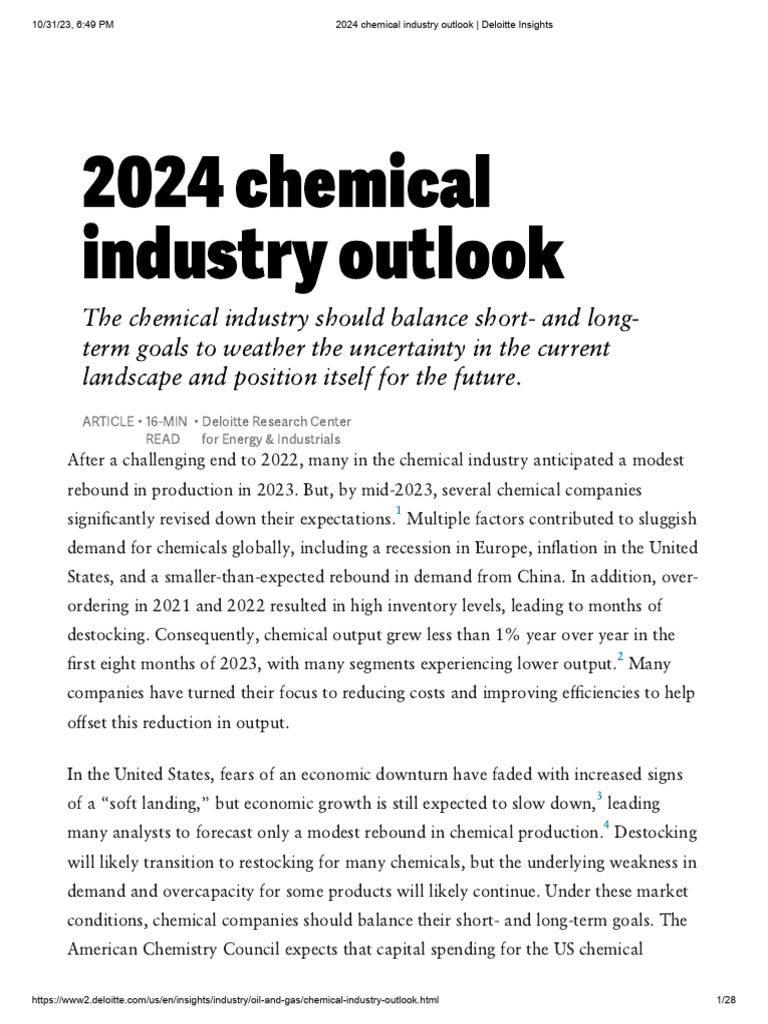 2024 chemicals industry outlook download free pdf recycling