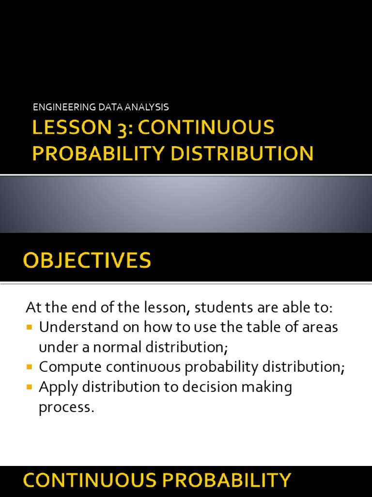 LESSON-3.-CONTINUOUS-PROBABILITY-DISTRIBUTION | PDF | Normal ...