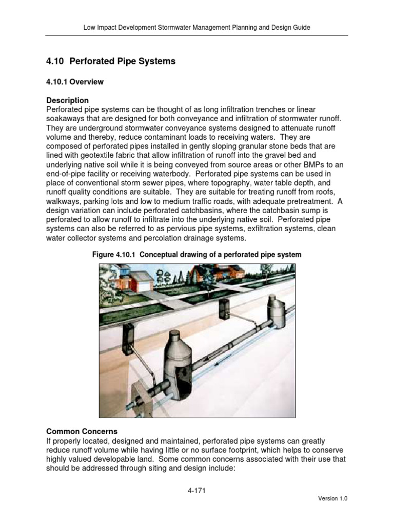 Perforated Pipe Systems for Stormwater Management | PDF | Storm Drain ...