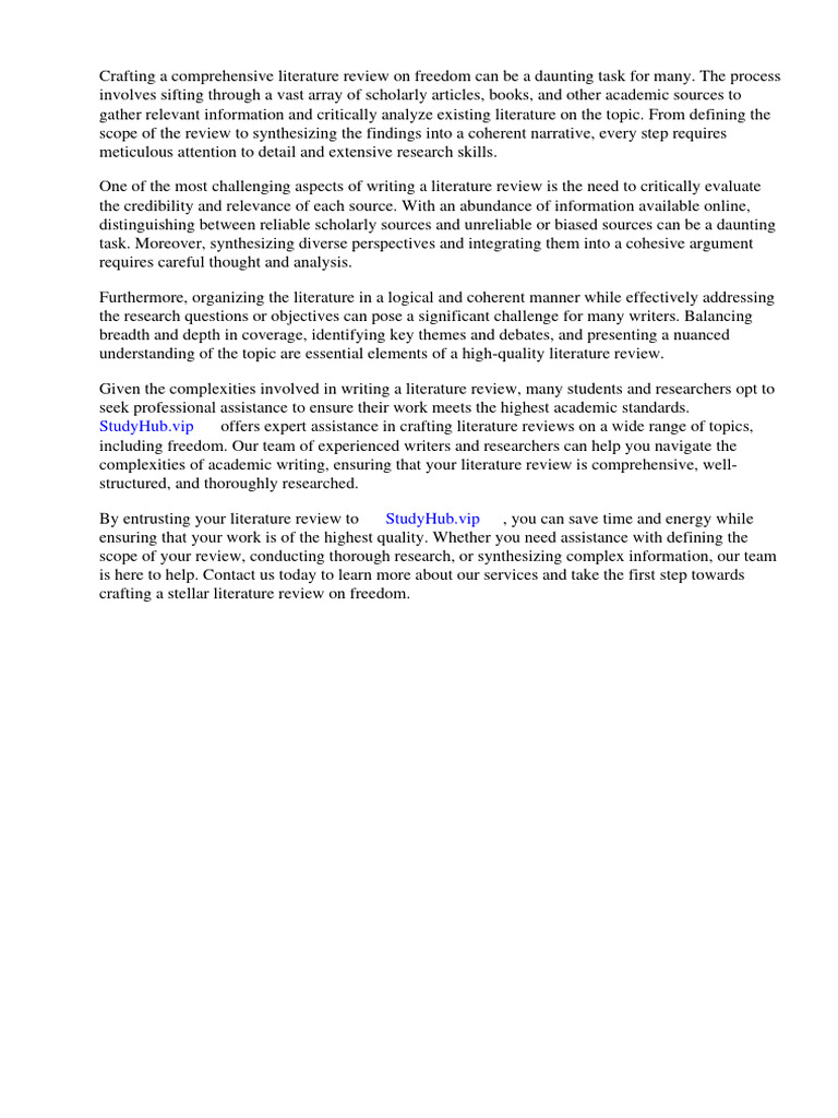 Literature review on freedom download free pdf literature review