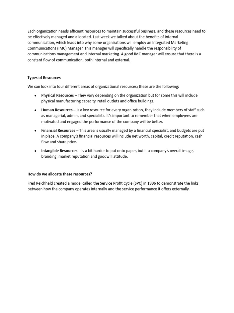 Allocating internal resources pdf marketing economies