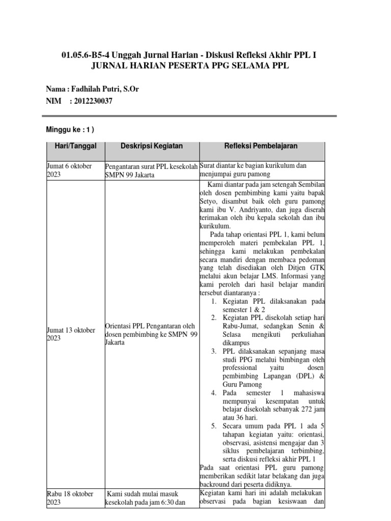 01 05 6 b5 4 unggah jurnal harian diskusi refleksi akhir ppl i pdf