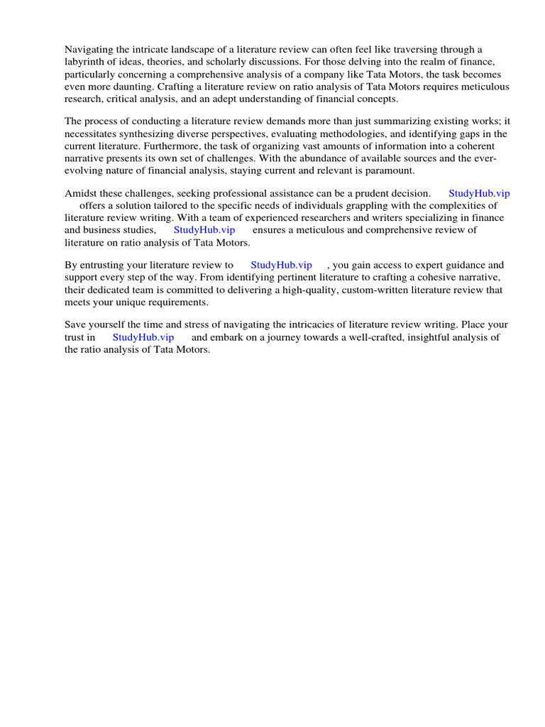 Literature Review On Ratio Analysis