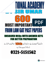 Law GAT 600 Important MCQ's