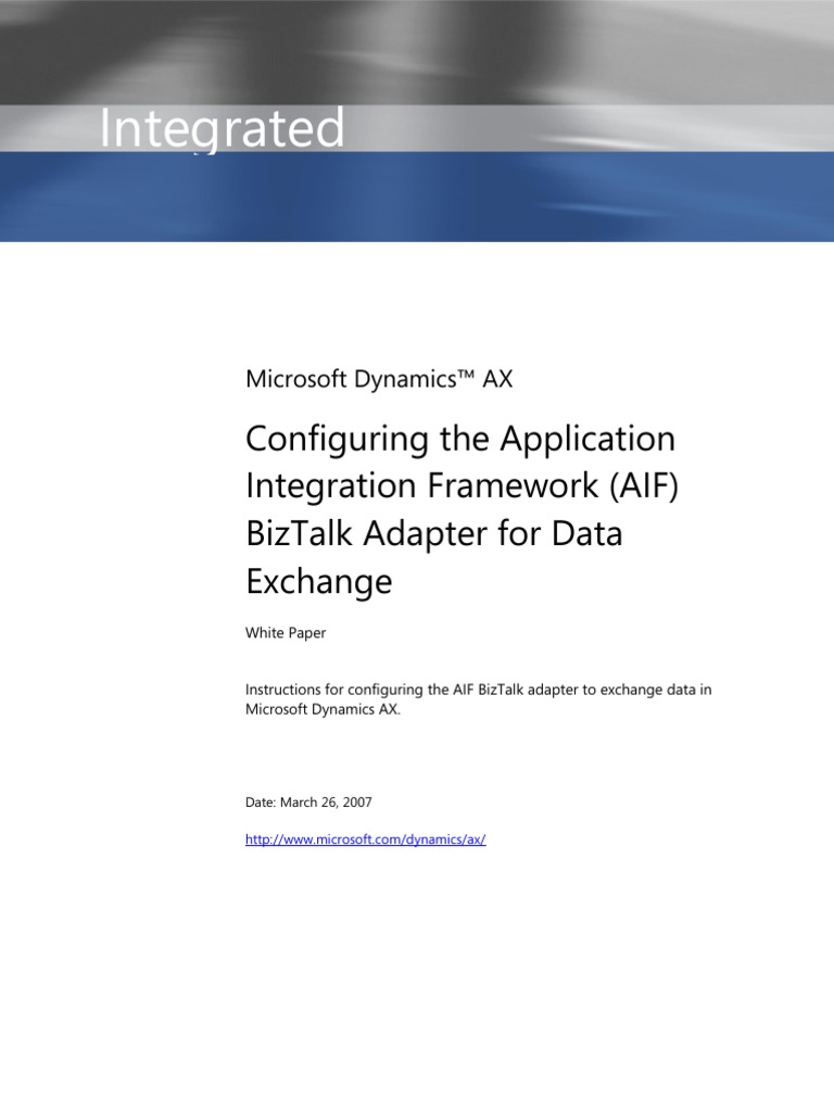 AXAPTA 4.0 ConfigureAIFBizTalkAdapterForDataExchange | PDF | Proxy ...
